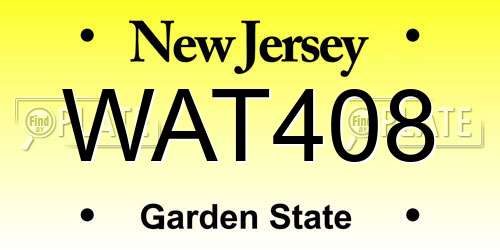 WAT408 New Jersey License Plate