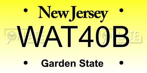 WAT40B New Jersey License Plate