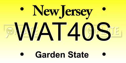 WAT40S New Jersey License Plate