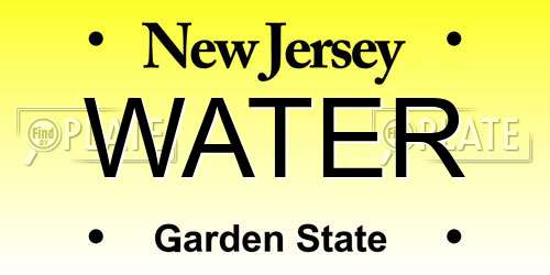 WATER New Jersey License Plate