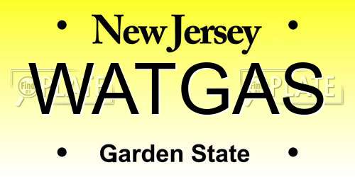 WATGAS New Jersey License Plate