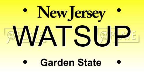 WATSUP New Jersey License Plate