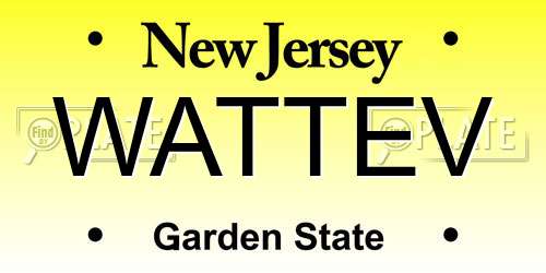 WATTEV New Jersey License Plate