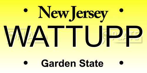 WATTUPP New Jersey License Plate