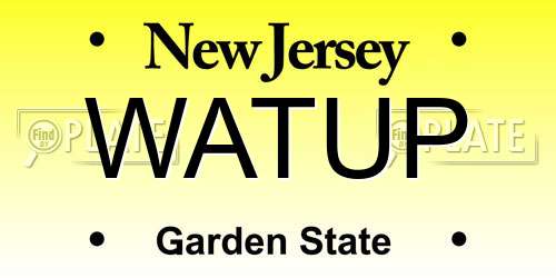 WATUP New Jersey License Plate