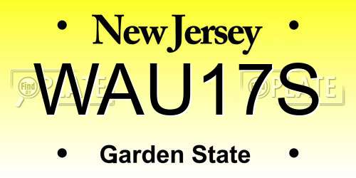 WAU17S New Jersey License Plate