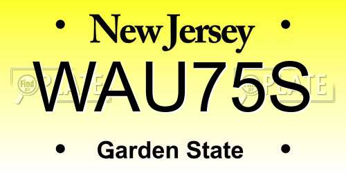 WAU75S New Jersey License Plate