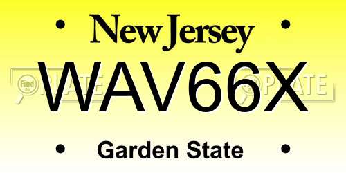 WAV66X New Jersey License Plate