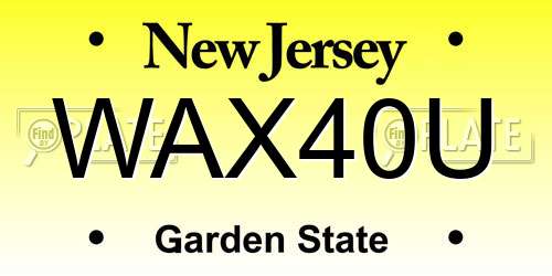 WAX40U New Jersey License Plate