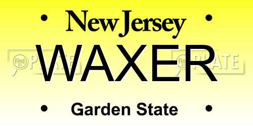 WAXER New Jersey License Plate
