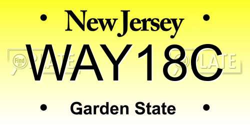 WAY18C New Jersey License Plate