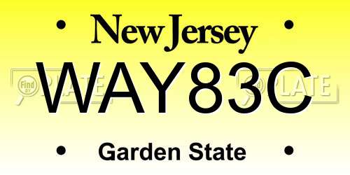 WAY83C New Jersey License Plate