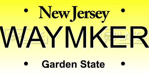 WAYMKER New Jersey License Plate