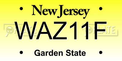 WAZ11F New Jersey License Plate