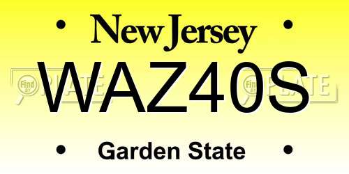 WAZ40S New Jersey License Plate