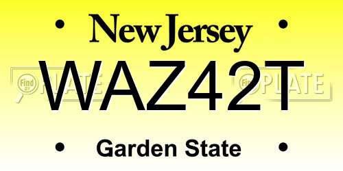 WAZ42T New Jersey License Plate