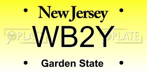 WB2Y New Jersey License Plate