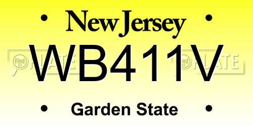 WB411V New Jersey License Plate
