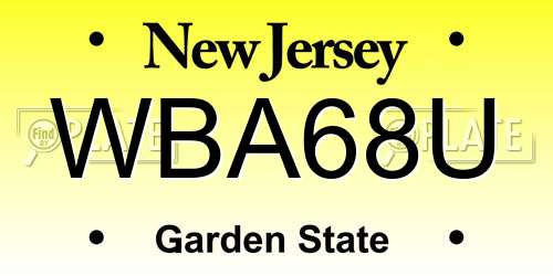 WBA68U New Jersey License Plate