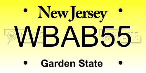 WBAB55 New Jersey License Plate