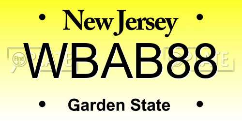 WBAB88 New Jersey License Plate