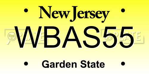 WBAS55 New Jersey License Plate