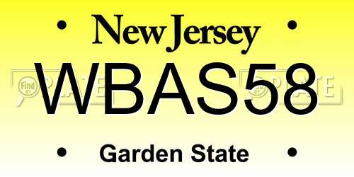 WBAS58 New Jersey License Plate