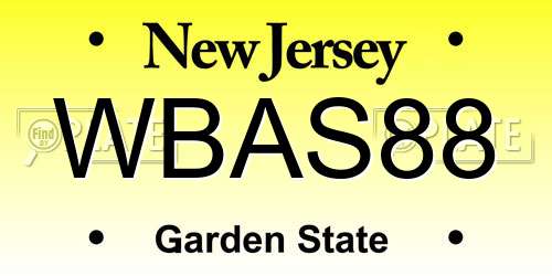 WBAS88 New Jersey License Plate