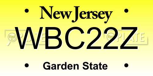 WBC22Z New Jersey License Plate
