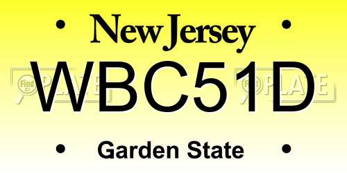 WBC51D New Jersey License Plate
