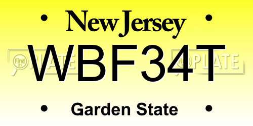 WBF34T New Jersey License Plate