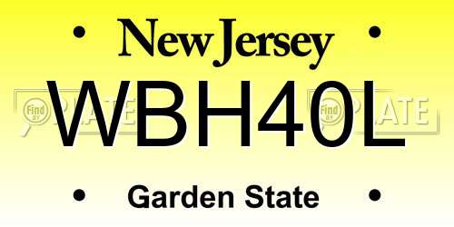 WBH40L New Jersey License Plate