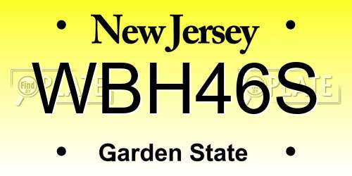 WBH46S New Jersey License Plate
