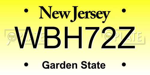 WBH72Z New Jersey License Plate