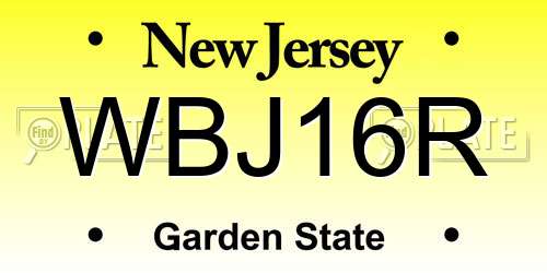 WBJ16R New Jersey License Plate