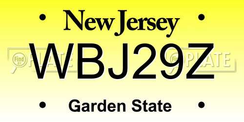 WBJ29Z New Jersey License Plate