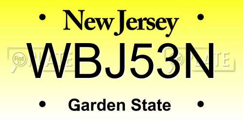 WBJ53N New Jersey License Plate
