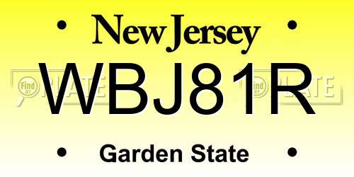 WBJ81R New Jersey License Plate
