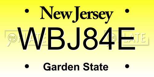 WBJ84E New Jersey License Plate