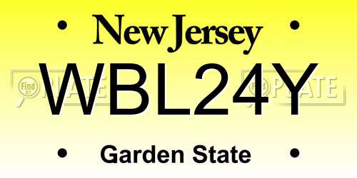 WBL24Y New Jersey License Plate