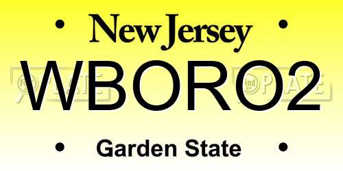 WBORO2 New Jersey License Plate