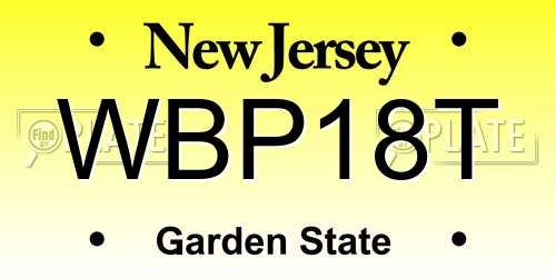 WBP18T New Jersey License Plate