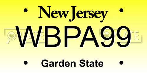 WBPA99 New Jersey License Plate
