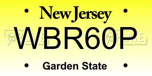 WBR60P New Jersey License Plate