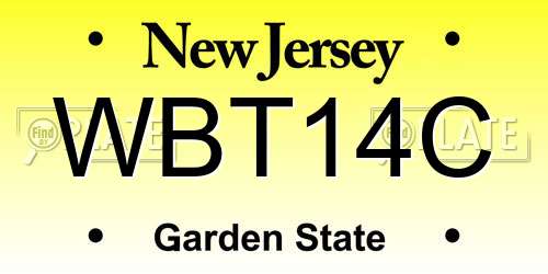 WBT14C New Jersey License Plate