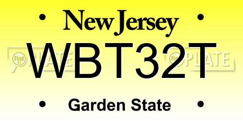 WBT32T New Jersey License Plate