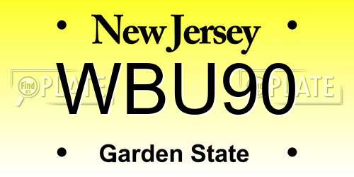 WBU90 New Jersey License Plate