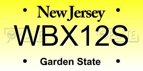 WBX12S New Jersey License Plate