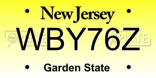 WBY76Z New Jersey License Plate