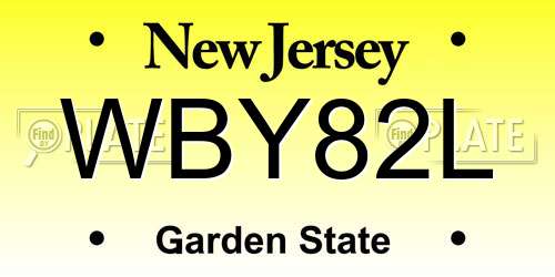 WBY82L New Jersey License Plate
